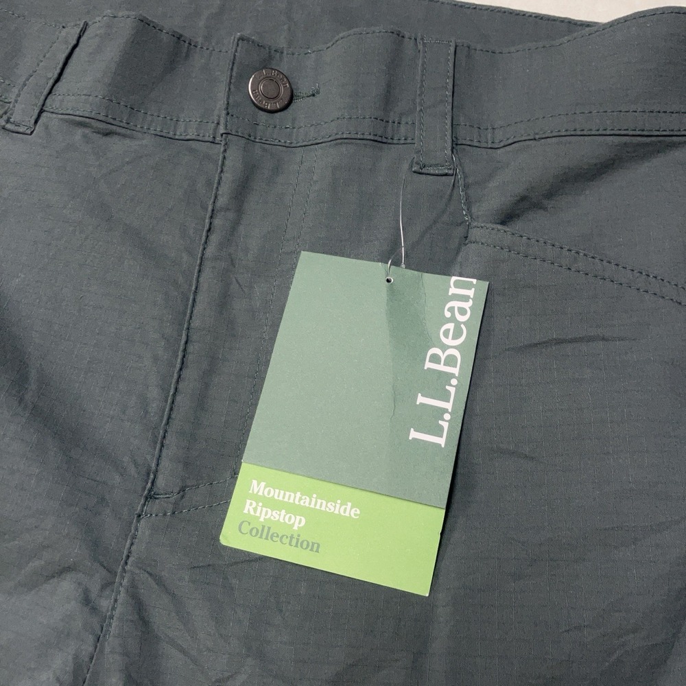 NWT LL Bean Mountainside Ripstop 5-Pocket Pants Men 32x34 Fit 34x34 Green 527384 - Picture 2 of 11